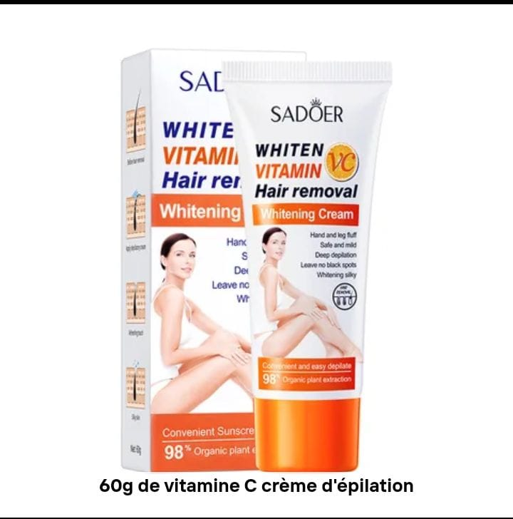 Crème Dépilatoire à base Vitamine C– Résultat Rapide & Peau Douce